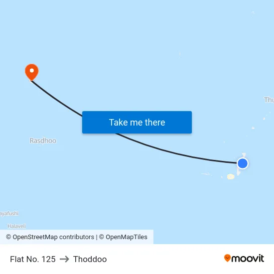 Flat No. 125 to Thoddoo map