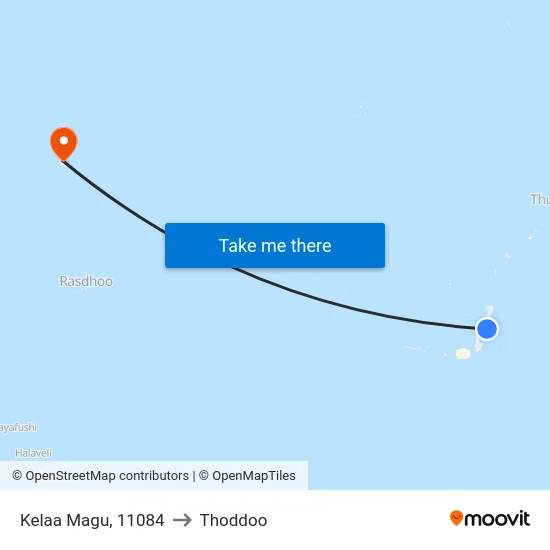 Kelaa Magu, 11084 to Thoddoo map