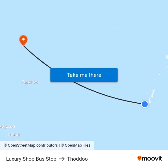 Luxury Shop Bus Stop to Thoddoo map