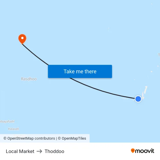 Local Market to Thoddoo map