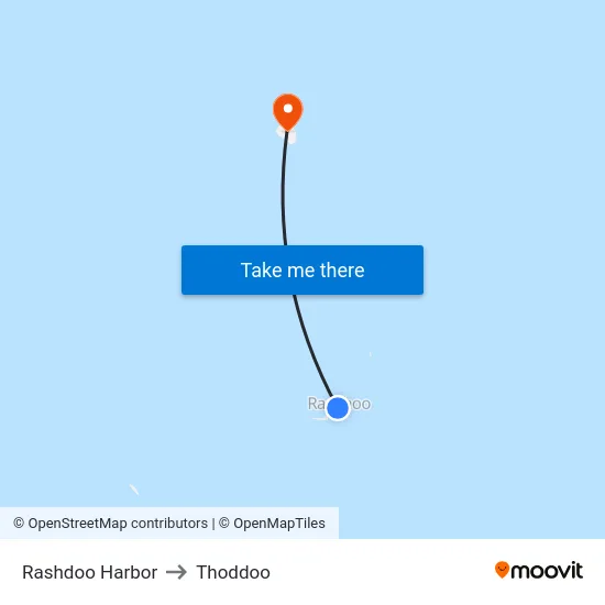 Rashdoo Harbor to Thoddoo map