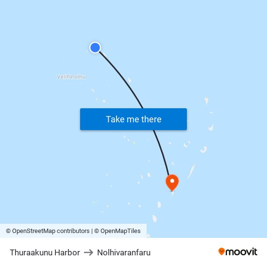 Thuraakunu Harbor to Nolhivaranfaru map