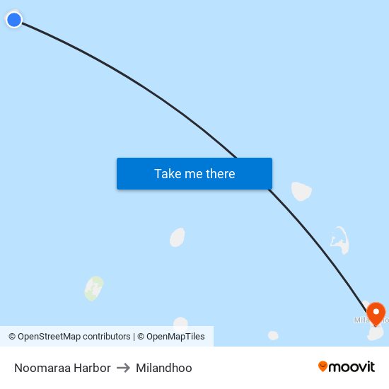 Noomaraa Harbor to Milandhoo map