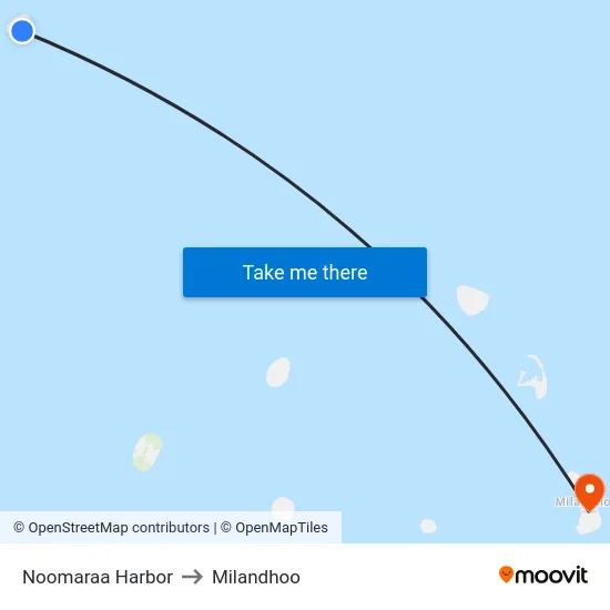 Noomaraa Harbor to Milandhoo map