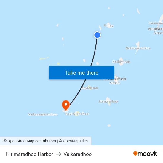 Hirimaradhoo Harbor to Vaikaradhoo map