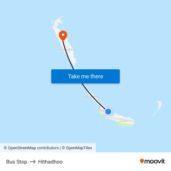 Bus Stop to Hithadhoo map