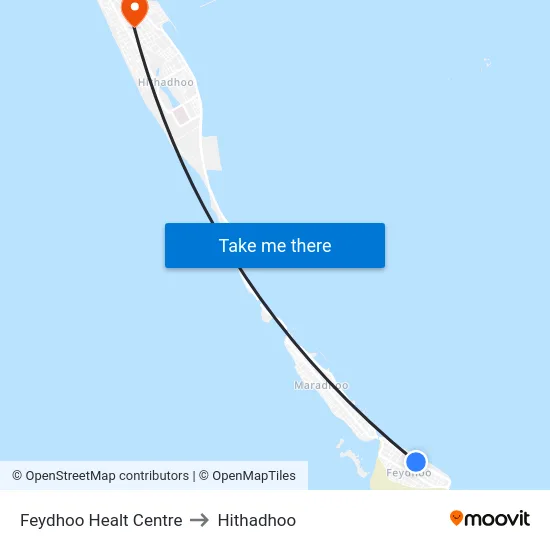 Feydhoo Healt Centre to Hithadhoo map