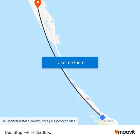 Bus Stop to Hithadhoo map