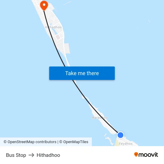 Bus Stop to Hithadhoo map
