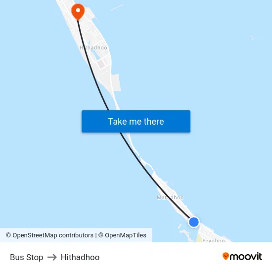Bus Stop to Hithadhoo map