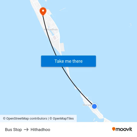 Bus Stop to Hithadhoo map