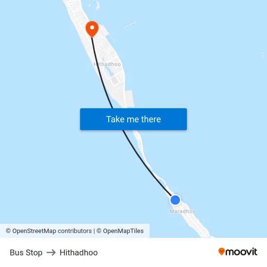 Bus Stop to Hithadhoo map