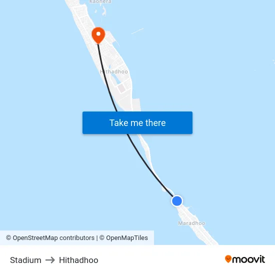 Stadium to Hithadhoo map
