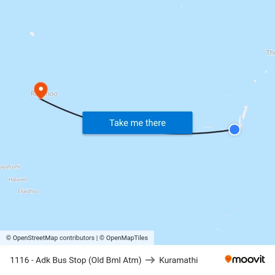1116 - Adk Bus Stop (Old Bml Atm) to Kuramathi map
