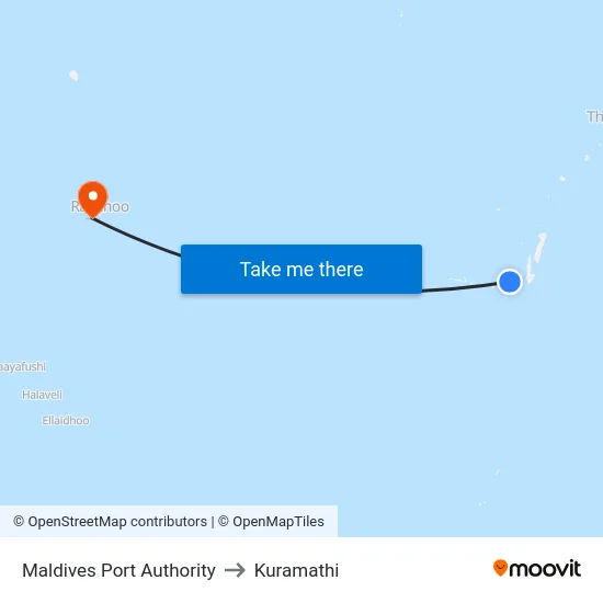 Maldives Port Authority to Kuramathi map