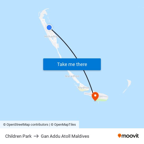 Children Park to Gan Addu Atoll Maldives map