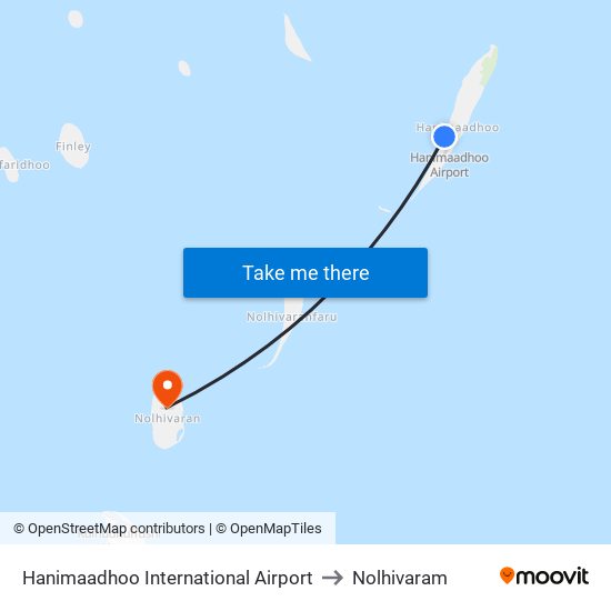 Hanimaadhoo International Airport to Nolhivaram map