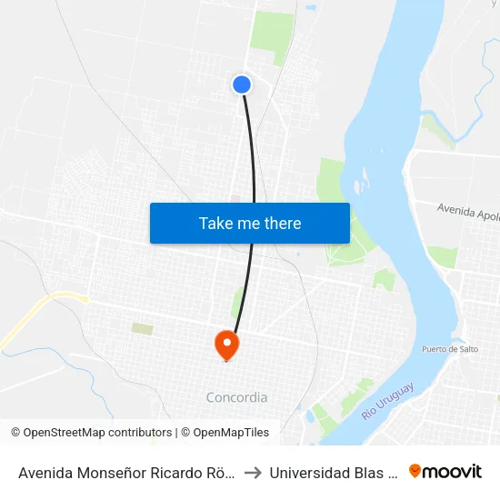 Avenida Monseñor Ricardo Rösch, 3527 to Universidad Blas Pascal map