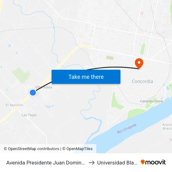 Avenida Presidente Juan Domingo Perón, 3295 to Universidad Blas Pascal map