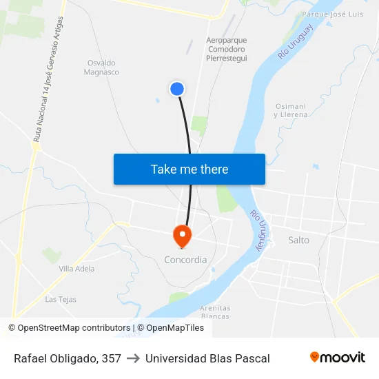 Rafael Obligado, 357 to Universidad Blas Pascal map