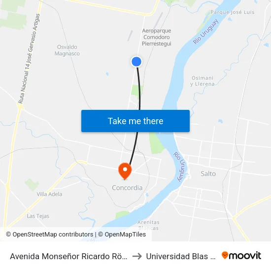 Avenida Monseñor Ricardo Rösch, 4872 to Universidad Blas Pascal map