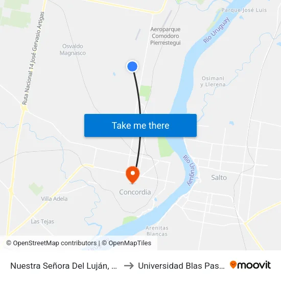 Nuestra Señora Del Luján, 336 to Universidad Blas Pascal map