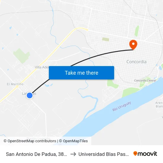 San Antonio De Padua, 3896 to Universidad Blas Pascal map