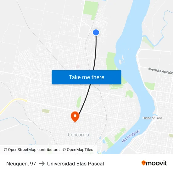 Neuquén, 97 to Universidad Blas Pascal map