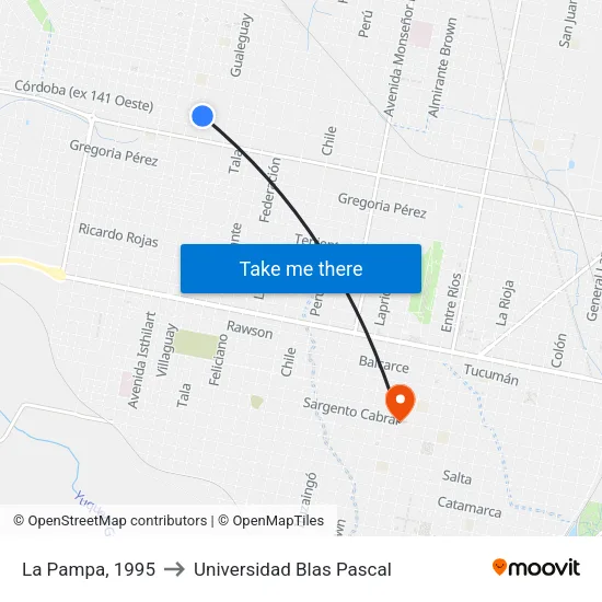 La Pampa, 1995 to Universidad Blas Pascal map