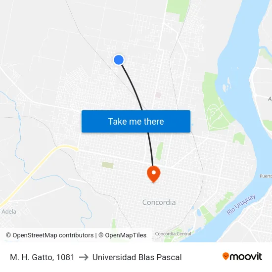 M. H. Gatto, 1081 to Universidad Blas Pascal map