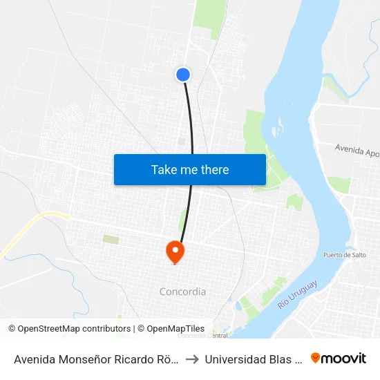 Avenida Monseñor Ricardo Rösch, 3224 to Universidad Blas Pascal map