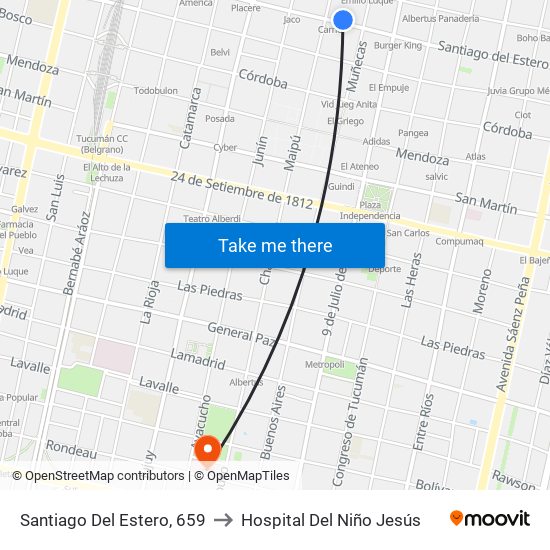 Santiago Del Estero, 659 to Hospital Del Niño Jesús map