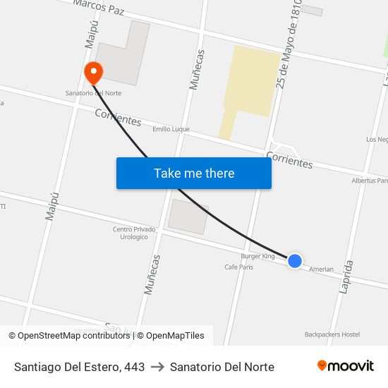 Santiago Del Estero, 443 to Sanatorio Del Norte map