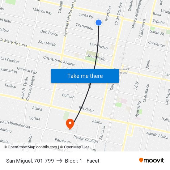 San Miguel, 701-799 to Block 1 - Facet map