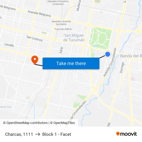 Charcas, 1111 to Block 1 - Facet map