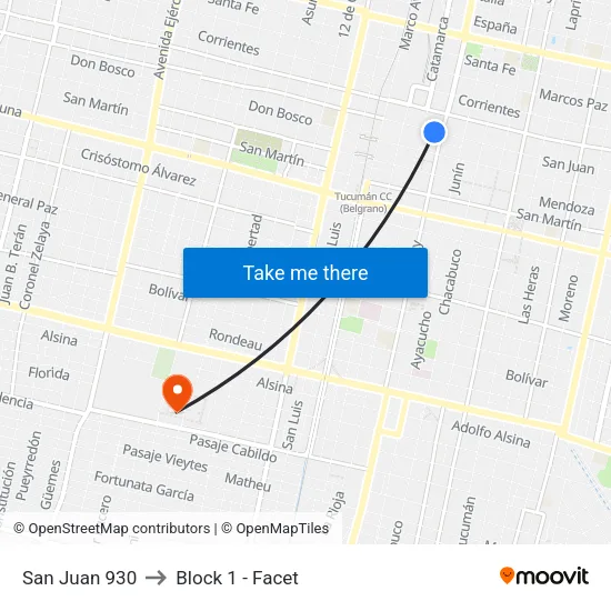 San Juan 930 to Block 1 - Facet map