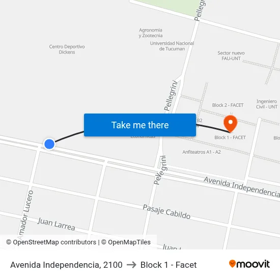 Avenida Independencia, 2100 to Block 1 - Facet map