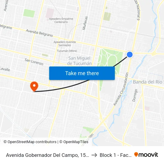 Avenida Gobernador Del Campo, 1500 to Block 1 - Facet map