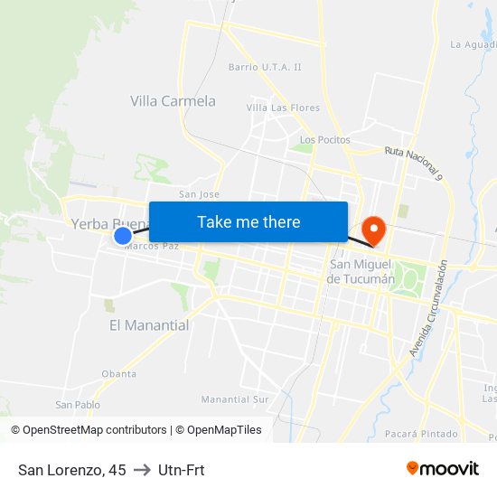 San Lorenzo, 45 to Utn-Frt map