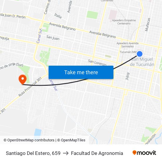 Santiago Del Estero, 659 to Facultad De Agronomia map