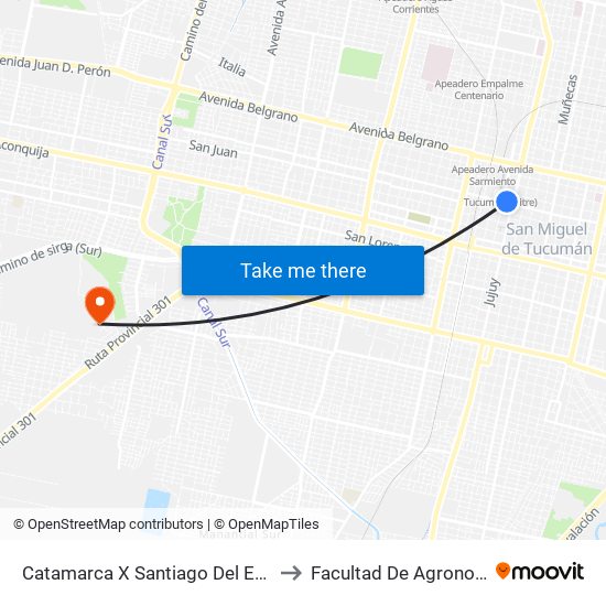 Catamarca X Santiago Del Estero to Facultad De Agronomia map
