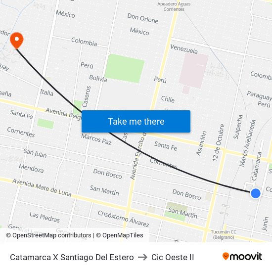 Catamarca X Santiago Del Estero to Cic Oeste II map