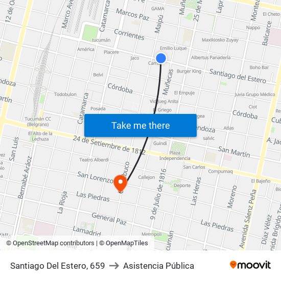 Santiago Del Estero, 659 to Asistencia Pública map