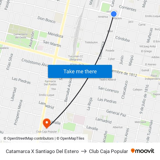 Catamarca X Santiago Del Estero to Club Caja Popular map