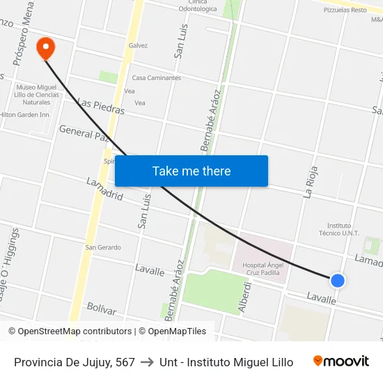 Provincia De Jujuy, 567 to Unt - Instituto Miguel Lillo map