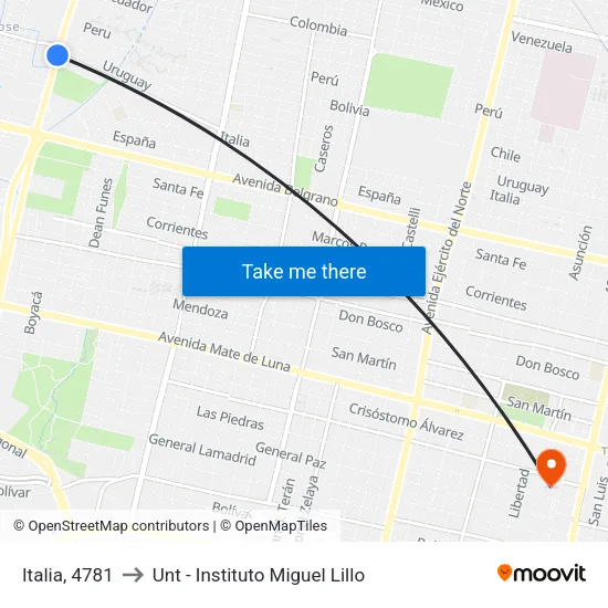 Italia, 4781 to Unt - Instituto Miguel Lillo map