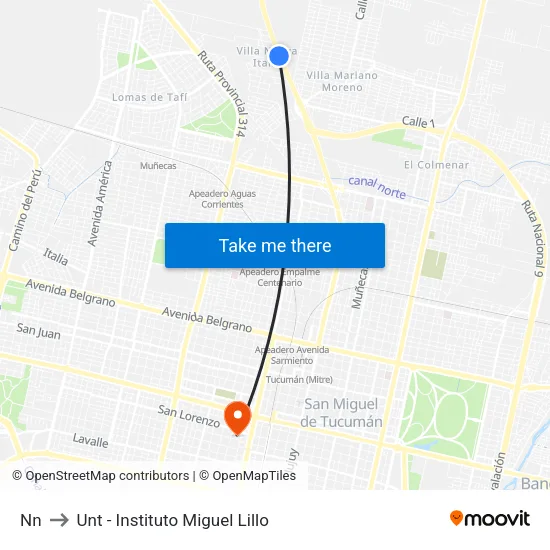 Nn to Unt - Instituto Miguel Lillo map