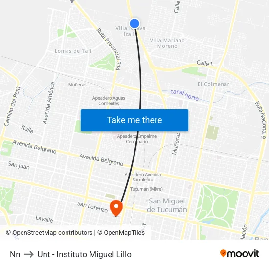 Nn to Unt - Instituto Miguel Lillo map