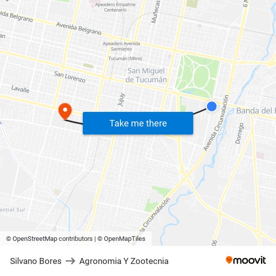 Silvano Bores to Agronomia Y Zootecnia map