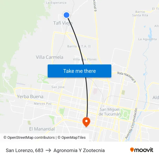 San Lorenzo, 683 to Agronomia Y Zootecnia map